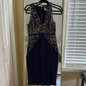 Windsor Elegant Navy Blue Lace Dress